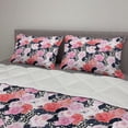 thumbnail image 2 of Floral Comforter & Sham Bedding Set, Modern Design Rose Bouquets on Quirky Geometric Background Illustration, 3 pcs Duvet Set Microfiber Filling Quilt, 5 Sizes, Pale Pink Coral Grey, by Ambesonne, 2 of 4