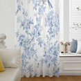 thumbnail image 6 of Blue White Flowers Sheer Curtains 45 Inches Long, Spring Summer Floral Botanical Light Filering Curtains, Breathable Simi Curtain Privacy Drapes for Kitchen Bathroom Small Window Treatment, 6 of 9