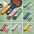 thumbnail image 6 of 3Pcs/set Portable With Storage Box Reusable Stainless Steel Cutlery Set Tableware Spoon Fork Chopstick Kits Dinnerware GREEN, 6 of 8