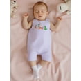 thumbnail image 3 of BemeyourBBs Baby Boy Mardi Gras Outfit Newborn Striped Romper Overalls Cute Animals Embroidery Sleeveless Jumpsuits Carnival Clothes, 3 of 8