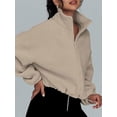 thumbnail image 6 of Stand Collar Oversized Zip-Up Sweatshirts (XL, CopperTanBrown), 6 of 10