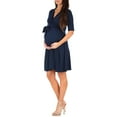thumbnail image 2 of Mother Bee Maternity Knee Length Wrap Dress with Adjustable Belt, 2 of 4