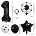 thumbnail image 2 of QLUEWX Soccer Themed Number Birthday Balloon Set, 0-9 Black Number Balloons Kit with Soccer Ball Star Balloons for Kids Soccer Birthday Parties, Sports Events & Party Decorations (1), 2 of 6