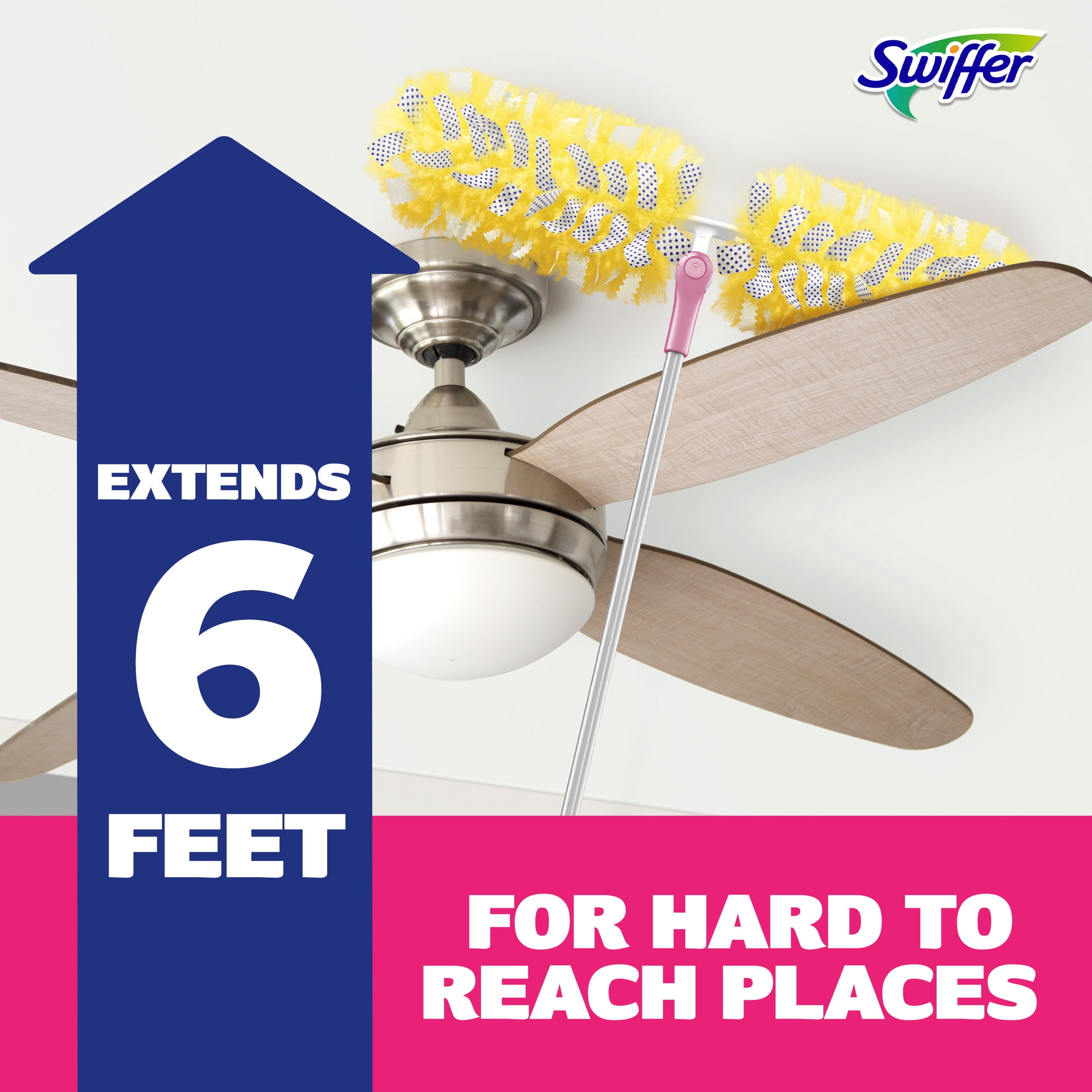 Swiffer Pink Limited Edition Duster Kit with 6 ft Super Extendable Handle, Heavy Duty Starter Kit with 8 Refills, Pink Lemonade Scent