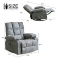 thumbnail image 2 of Manual Rocking Swivel Recliner Chair with heated and massage，2 cup holders and USB ports-Grey, 2 of 6
