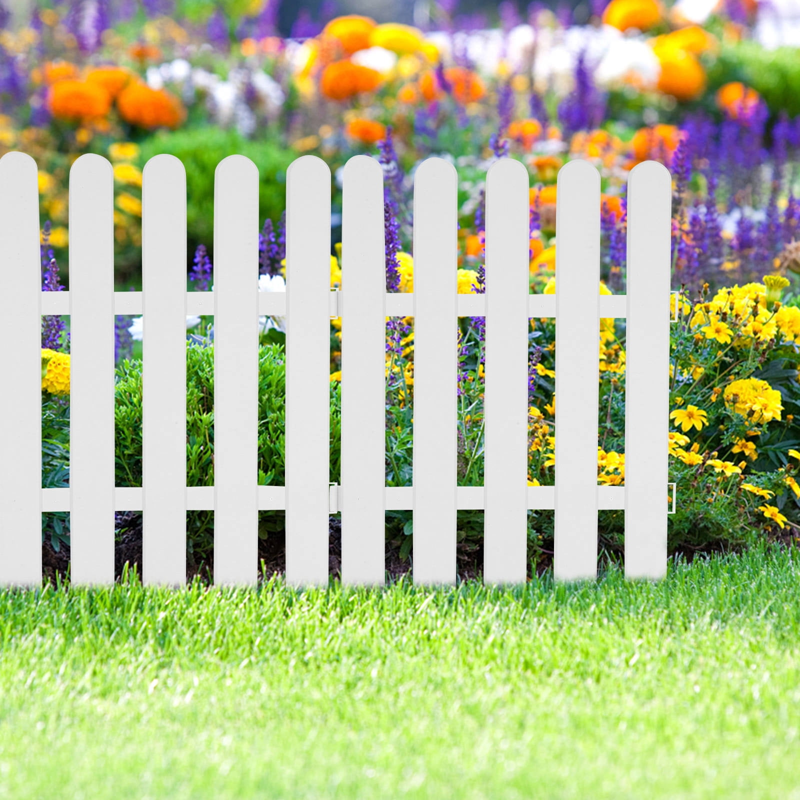 ETHZZLE 2Pcs Flowerbed Fence Border PVC Decorative Use White Outdoor Decor