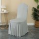 thumbnail image 1 of Nvzi Juego de 2 fundas para sillas de comedor, fundas elásticas con faldón, funda protectora de asiento de licra súper ajustada para comedor, hotel, ceremonia (gris), 1 of 4