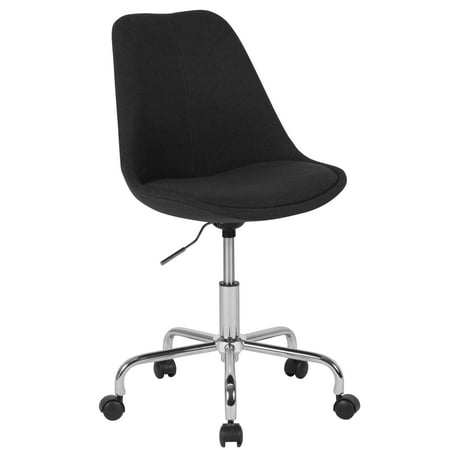UPC: 0889142264712 | Flash Furniture Aurora Series Mid-Back Black Fabric Task Office Chair with Pneumatic Lift and Chrome Base