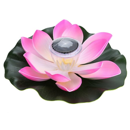 Gifts For Gardens 0.1W Solar Powered Multi-colored LED Lotus Flower Lamp RGB Water Resistant Outdoor Floating Pond Night Light Auto On / Off for Garden Pool Party Ideal Gift Pink ()