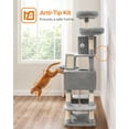 thumbnail image 5 of 66.1"H Cat Tree Cat Tower for Indoor Cats, Plush Multi-Level Cat Condo with Scratching Posts, Perches, Caves, Hammock, Light Gray, 5 of 9