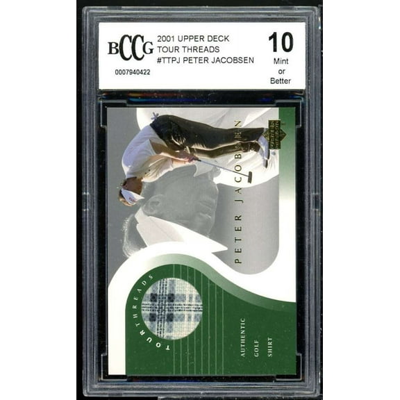 Peter Jacobsen Golf Card 2001 Upper Deck Tour Threads #ttpj BGS BCCG 10