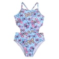thumbnail image 3 of Shadoumai Girls Swimsuit One Piece Size 10 Cut Out Tankini Sets Quick Drying Tropical Print Girls Bathing Suit Spaghetti Strap Swimwear Shorts and Skirt, 3 of 8