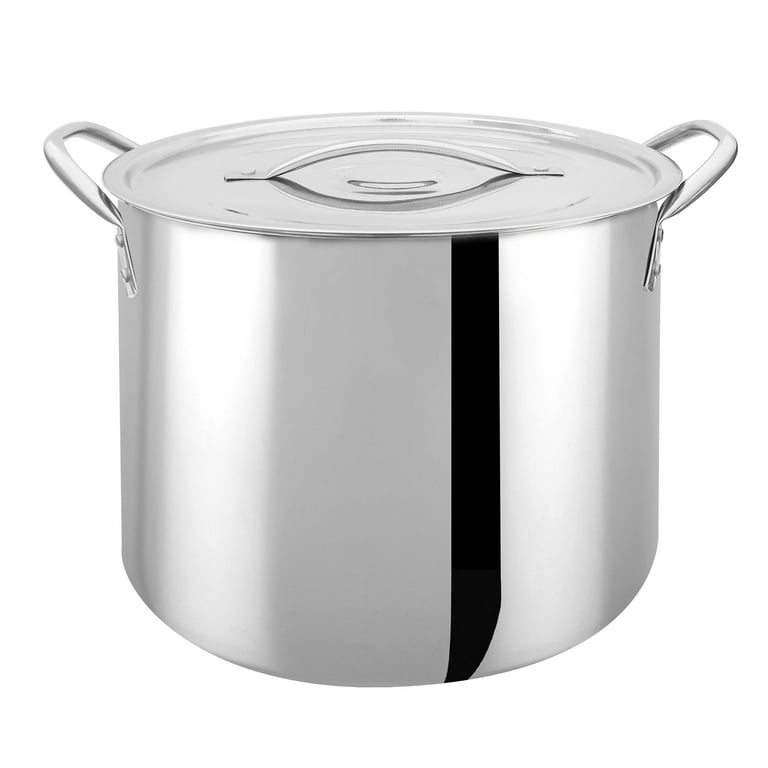 ANGELES HOME 4.2 qt. Stainless Steel Stock Pot in Silver with 2 qt