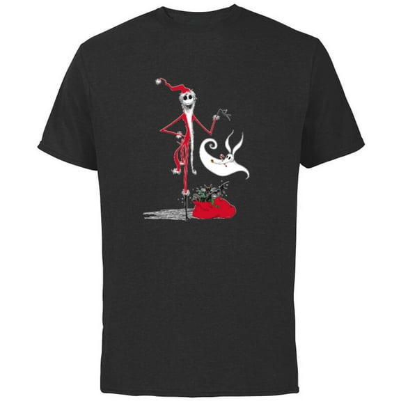 Disney Nightmare Before Christmas Holiday Jack & Zero - Short Sleeve Cotton T-Shirt for Adults - Customized-Black