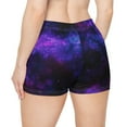 thumbnail image 4 of Women's Black & Purple Galaxy High-Waisted Shorts, 4 of 6