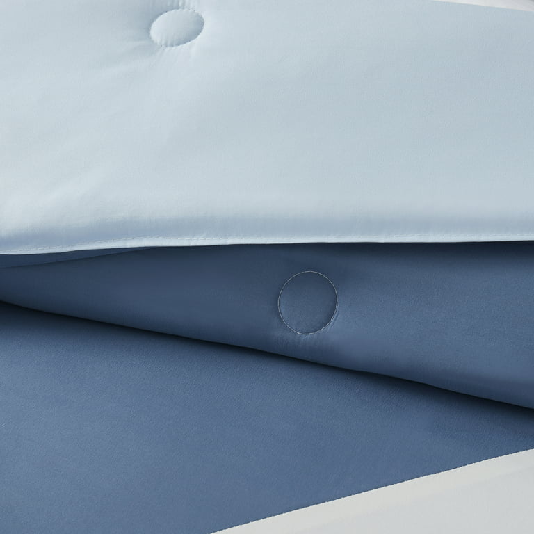 Serta So Soft 3-Piece Blue Reversible Comforter Set, Full/Queen 