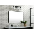 thumbnail image 3 of Soft corner metal rectangular mirror 27x40 inch in Black, 3 of 5