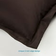 thumbnail image 4 of Flxxie 2 Pack Microfiber Euro Pillow Shams, Ultra Soft European Throw Pillow Covers, Decorative Square Pillow Cases, 26" x 26", Chocolate, 4 of 5