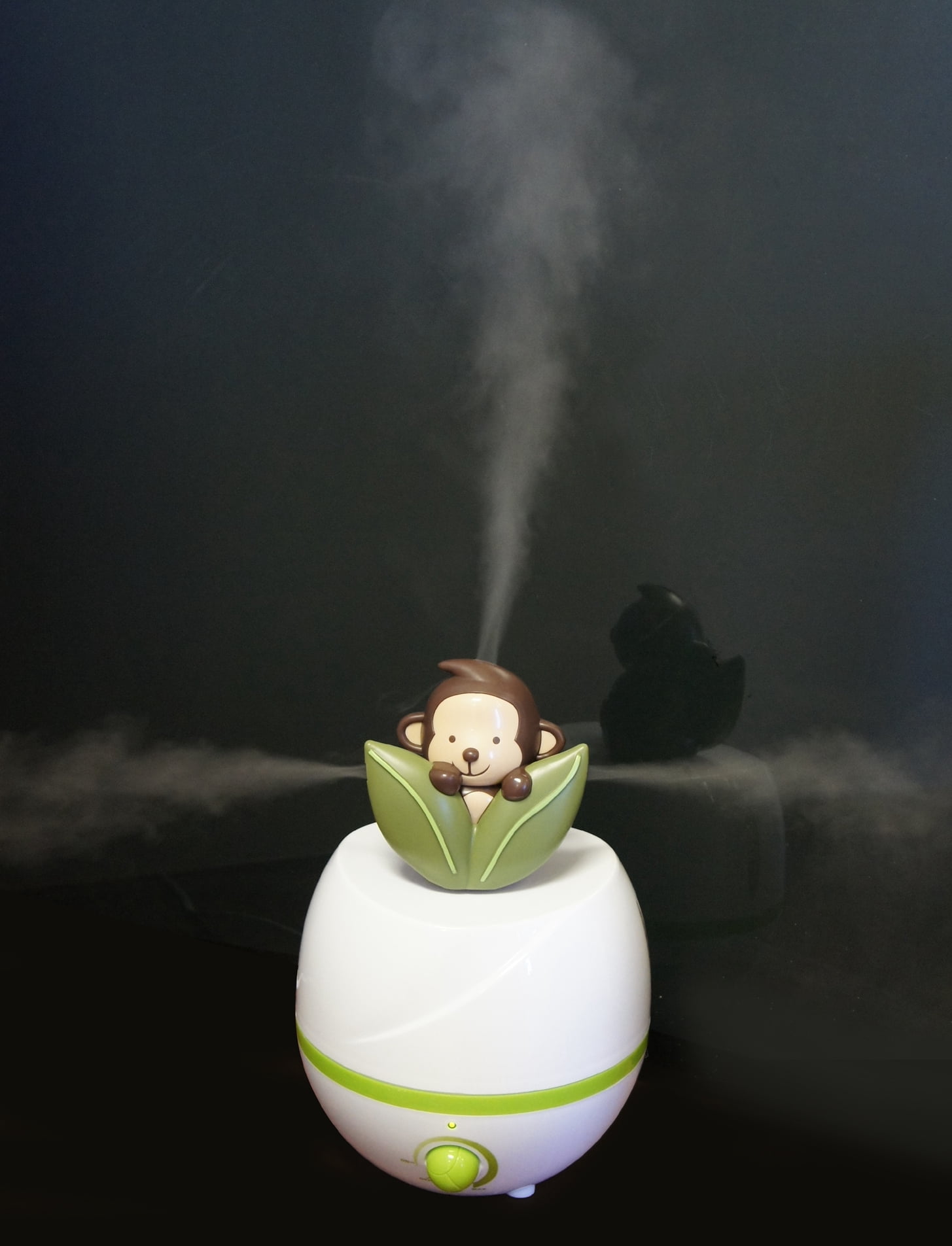 Sunpentown Adorable Monkey Ultrasonic Humidifier, Green/White