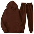 thumbnail image 2 of Mens Hooded Sports Tracksuit Unisex Two-Piece Running Outfits Long Sleeve Pullover Hoodies Sweatshirt+Sweatpants Set S, 2 of 5