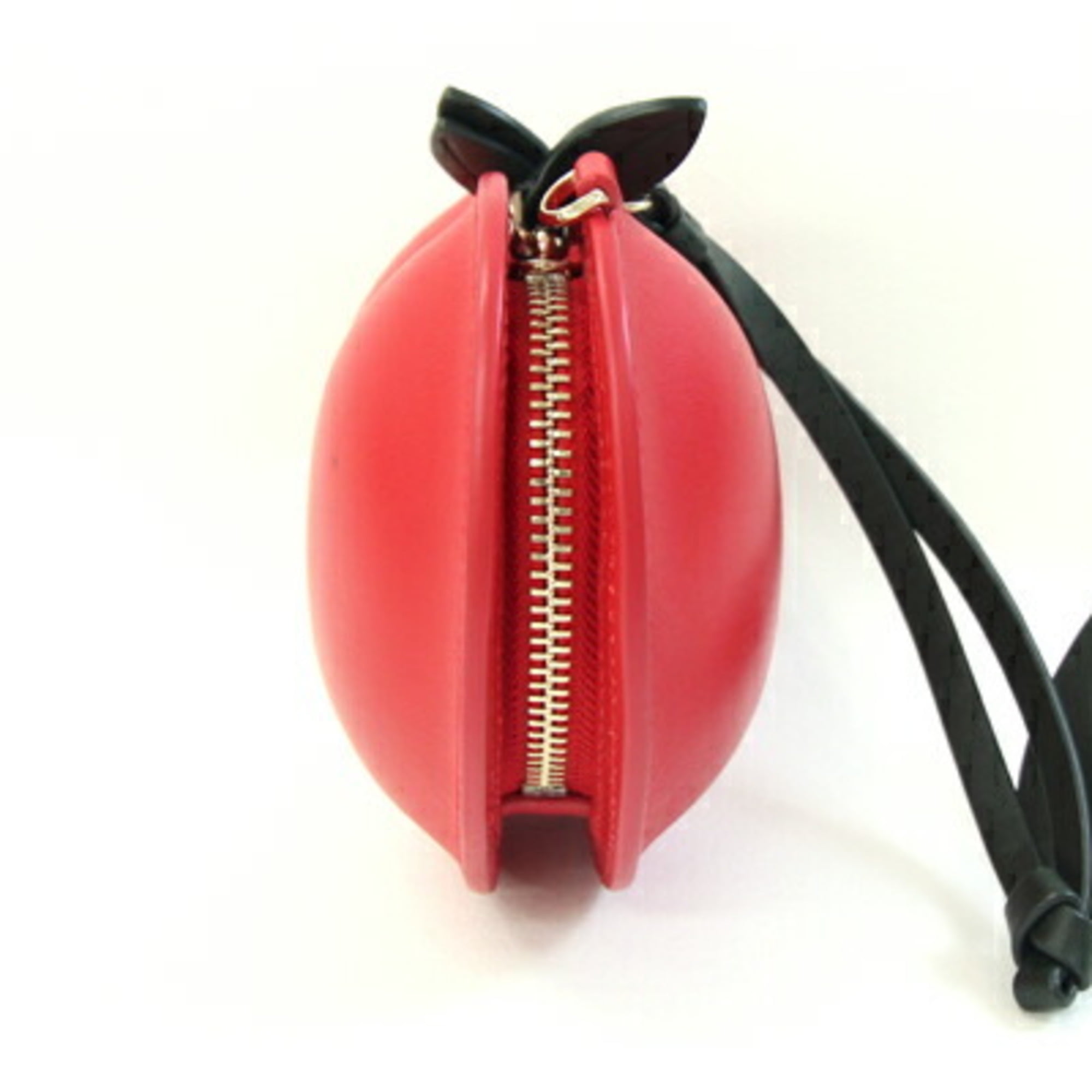 Pre-Owned Kate Spade Cherry Motif Shoulder Bag PXRUB279 Red and Dark Green Leather Chain...