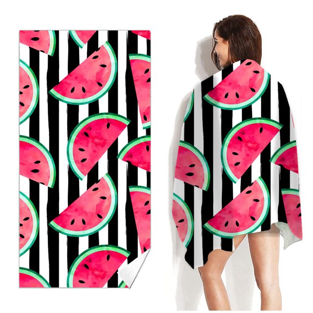 Double-sided velvet quick-drying beach towel printed microfiber beach swimming bath towel
