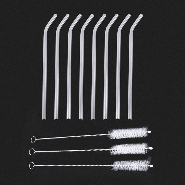 JUEGO DE PAJITAS DE BYAS DE METAL DE ACERO INOXIDABLE CON 3 CEPILLOS DE LIMPIZA Para Cocina de Fiesta en Casa