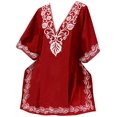 thumbnail image 5 of HAPPY BAY Women's Beachwear Summer Beach Dress Plus Size Swimsuit Swimwear Cover-up Mini Kimono for Women 2X-3X Ox Blood_AC136, 5 of 5