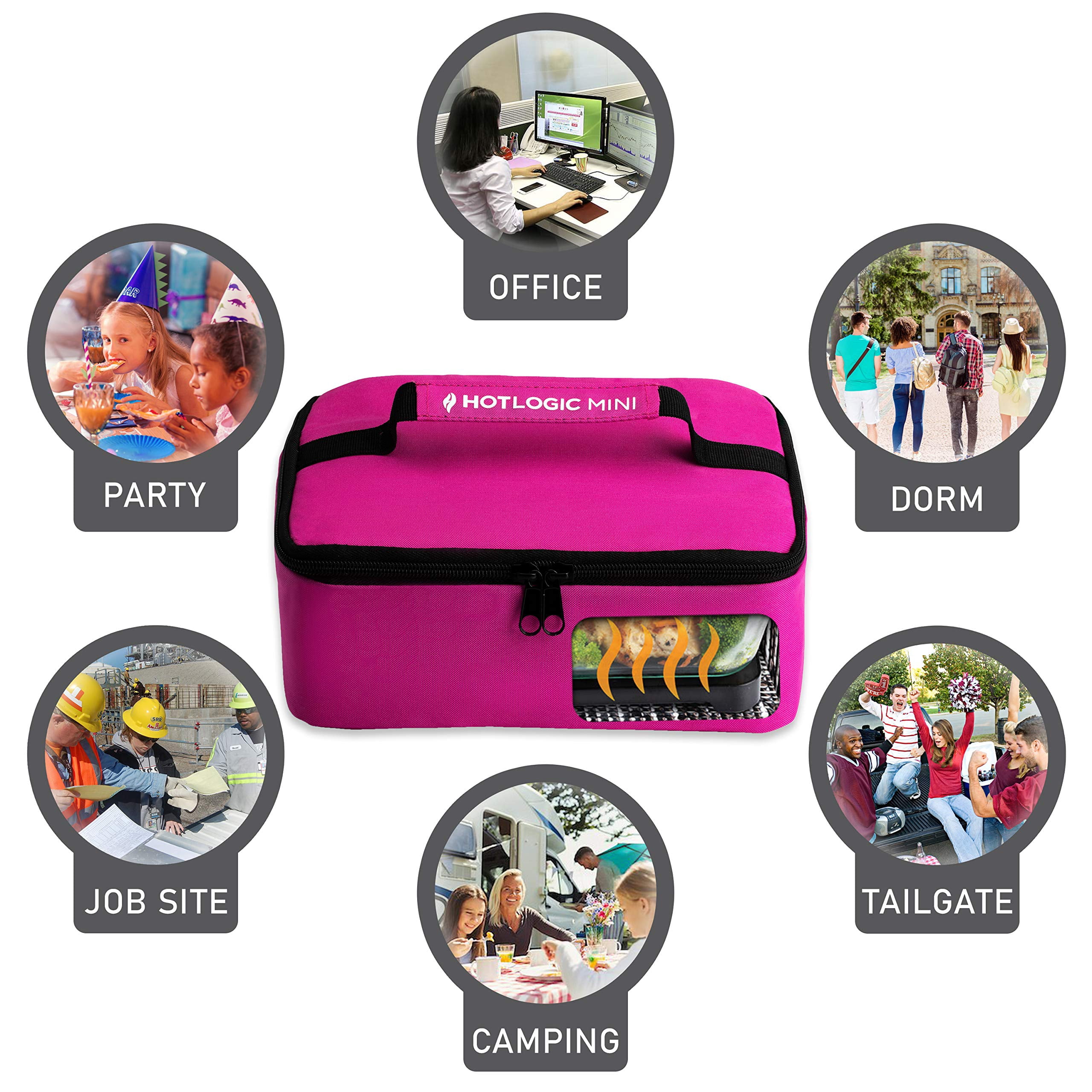 HOTLOGIC Mini Portable Electric Lunch Box Food Heater - Innovative Food Warmer and Heated Lunch Box for Adults Car/Home - Easily Cook, Reheat, and Keep Your Food Warm - Blue (120V)