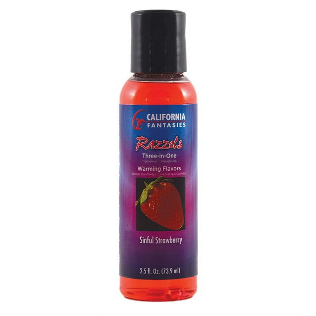 California Fantasies Razzels Flavored Warming Water Based Personal Lubricant, Strawberry 2.5 oz