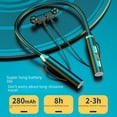 thumbnail image 2 of Auriculares inalámbricos Bluetooth para el cuello, deportivos, binaurales, intrauditivos, para colgar en el cuello, batería de larga duración, 2 of 4