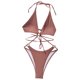 thumbnail image 1 of Traje de baño de mujer Traje de baño de bikini sexy Traje de baño con cordones Color sólido Fridja  nalpqowj56209, 1 of 9
