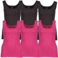 thumbnail image 6 of Gildan Women's Ribbed 100% Cotton Tank Top - 6 Pack 6 Aqua Small, 6 of 7