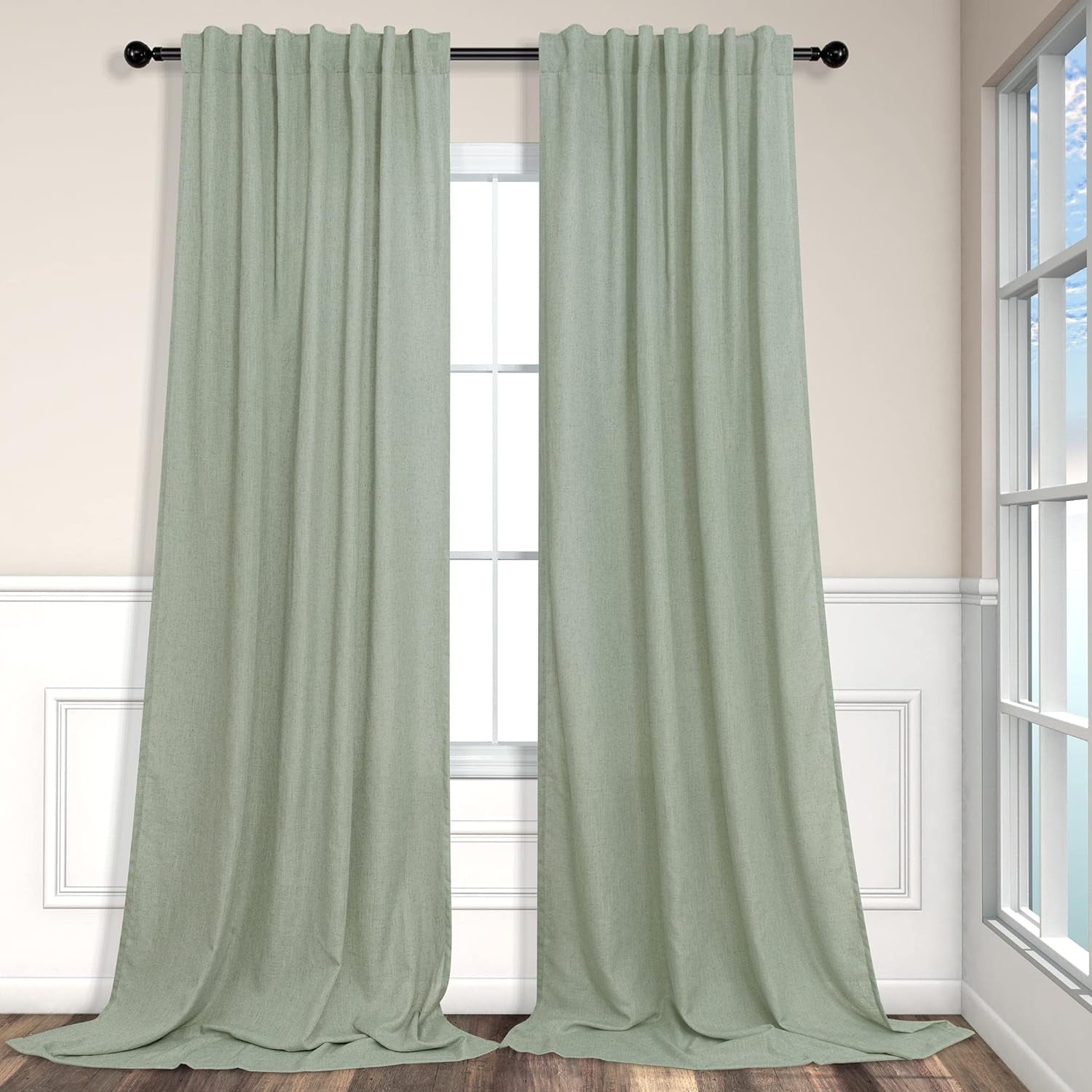 Bagaille CURTAIN ★ GREEN Sunbrella® Canvas Forest Green Outdoor Curtain | CURFGGRS-OC