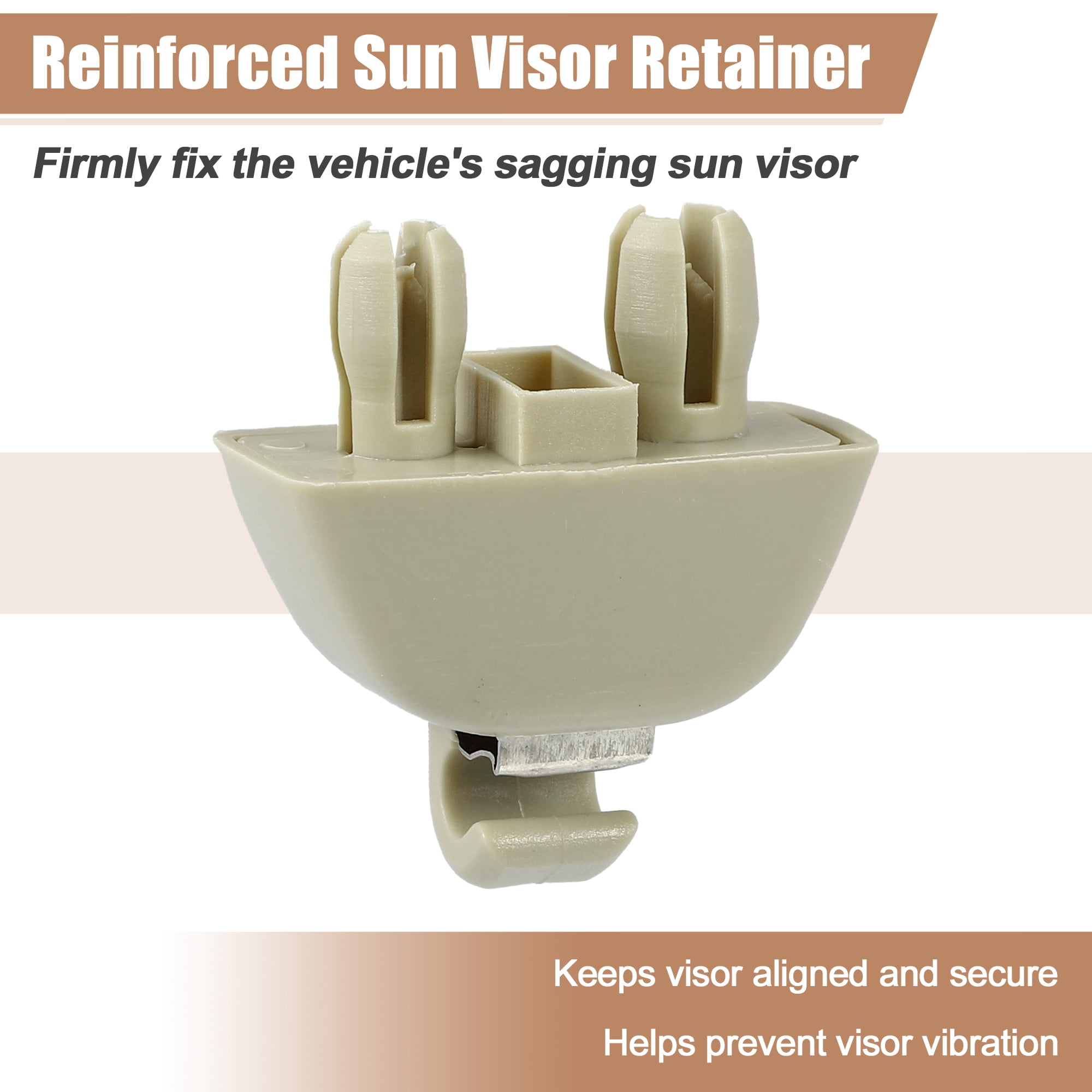 Unique Bargains 2pcs Sun Visor Support Clip Retainer for Audi A6 A7 A8 Beige