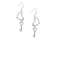 thumbnail image 2 of Delight Jewelry Silvertone Open Heart Key Open Heart French Earrings, 2 of 4