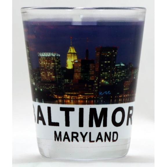 Baltimore Maryland City Skyline Color Photo Shot Glass