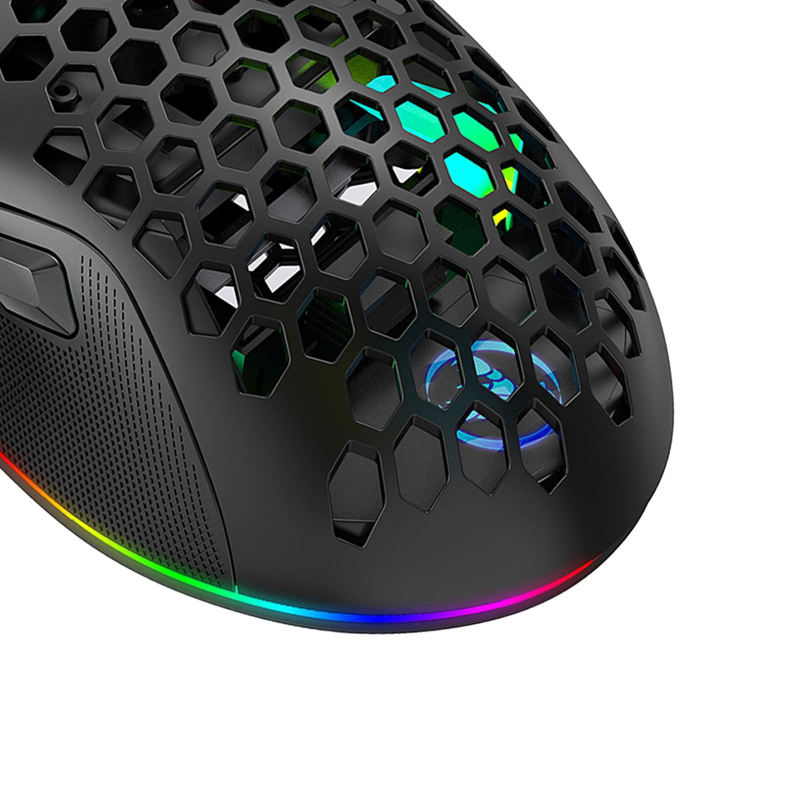 LeeQinersw USB Wired Gaming Mice 7200 DPI 6 Adjustable DPI Levels Optical Mice for PC Gamer Black