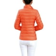 thumbnail image 3 of Grianlook Women Quilted Coat Stand Collar Puffer Jacket Solid Color Down Jackets Water-Resistant Lightweight Full Zip Outwear with Pockets Orange 3XL, 3 of 3