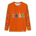thumbnail image 3 of Babysbule Tops for Women Christmas Tree Women Casual Long Sleeve O-neck Sweatshirt Pullover Blouse, 3 of 4
