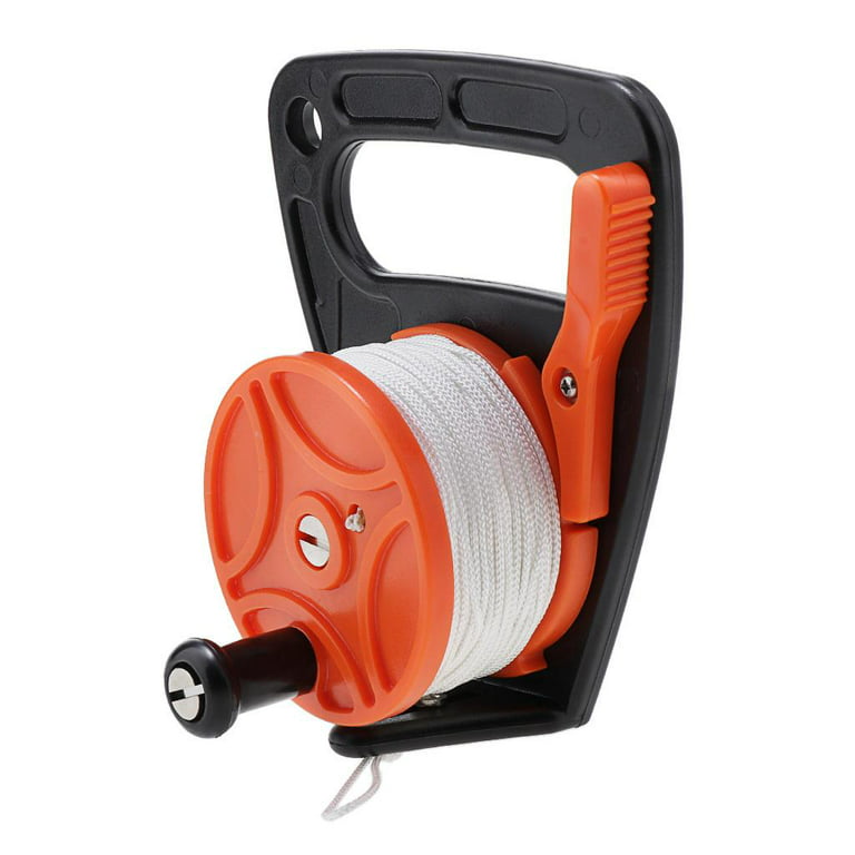 Funtasica Multi-Use Scuba Dive Reel Kayak Anchor with A Finger & 150ft/46m Nylon Line, Diving Underwater Snorkeling Safety Equipment - Orange, Size: As