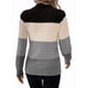 thumbnail image 3 of Suéteres de Bloque de Color para Mujer, Blusas de Larga con Cuello Alto, Suéter de Punto Holgado. Gris S, 3 of 7