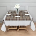 thumbnail image 3 of Brown Beige Plaid Checkered Pattern Square Tablecloth,Waterproof Square Table Cover,Wipeable Spillproof Washable Table Cover for Home Kitchen Party Decor 52"x52"(132x132cm), 3 of 6