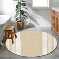 thumbnail image 5 of Vintage Cream Striped Round Rug 3ft Washable Circle Entryway Rugs Non Slip Farmhouse Modern Stripes Boho Linen Area Rug Indoor Floor Carpet for Bedroom Kitchen Living Room Office Dining Room Nursery, 5 of 9