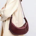thumbnail image 6 of Genuine Leather Crescent Bag, Women's Grainy Hobo Underarm Shoulder Crossbody Purse, 6 of 8