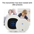 thumbnail image 3 of White US Plug R16 Wireless Doorbell - Self-Powered by Press, No Battery Needed, Digital Remote Control Call System with LED Light Transmitter, 180M Long Range, IP68 Waterproof, 58 Chimes, 4-Level, 3 of 7