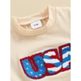 thumbnail image 6 of Niusricy 4th of July Clothes for Kids Baby Boys 0 6M 12M 18M 2T 3T Toddler Crew Neck T-shirt Embroidery Letters Short Sleeve Tops with Elastic Waist Shorts Infant Fashion Comfy Summer Outfit, 6 of 8