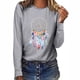 thumbnail image 2 of Blusa negra suelta informal de manga larga con estampado de cuello redondo para mujer Pompotops  gfhjh2223, 2 of 5