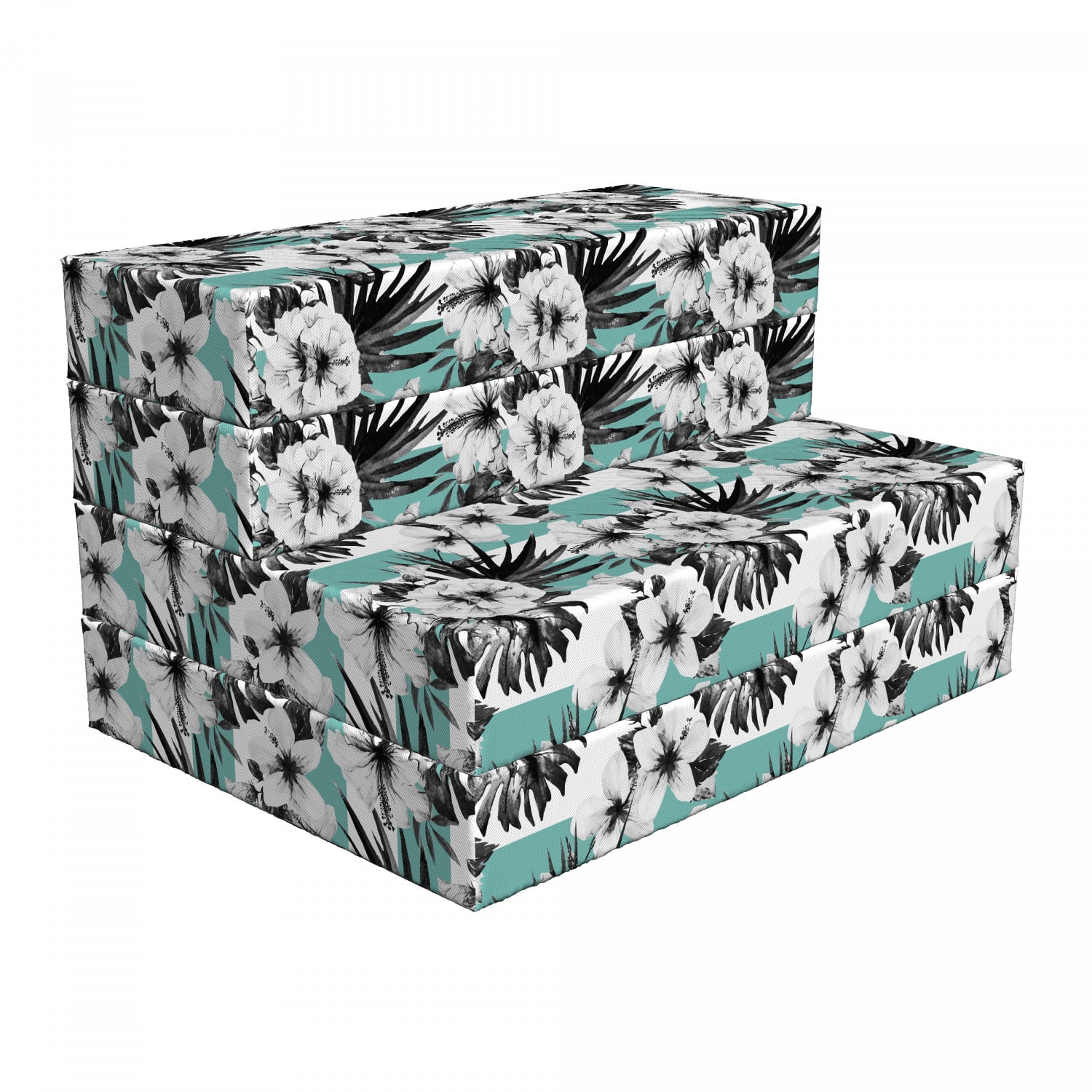 Red Teal 78.7 X 47.2 Ottoman Style Floral Art Ambesonne Teal Foldable Mattress