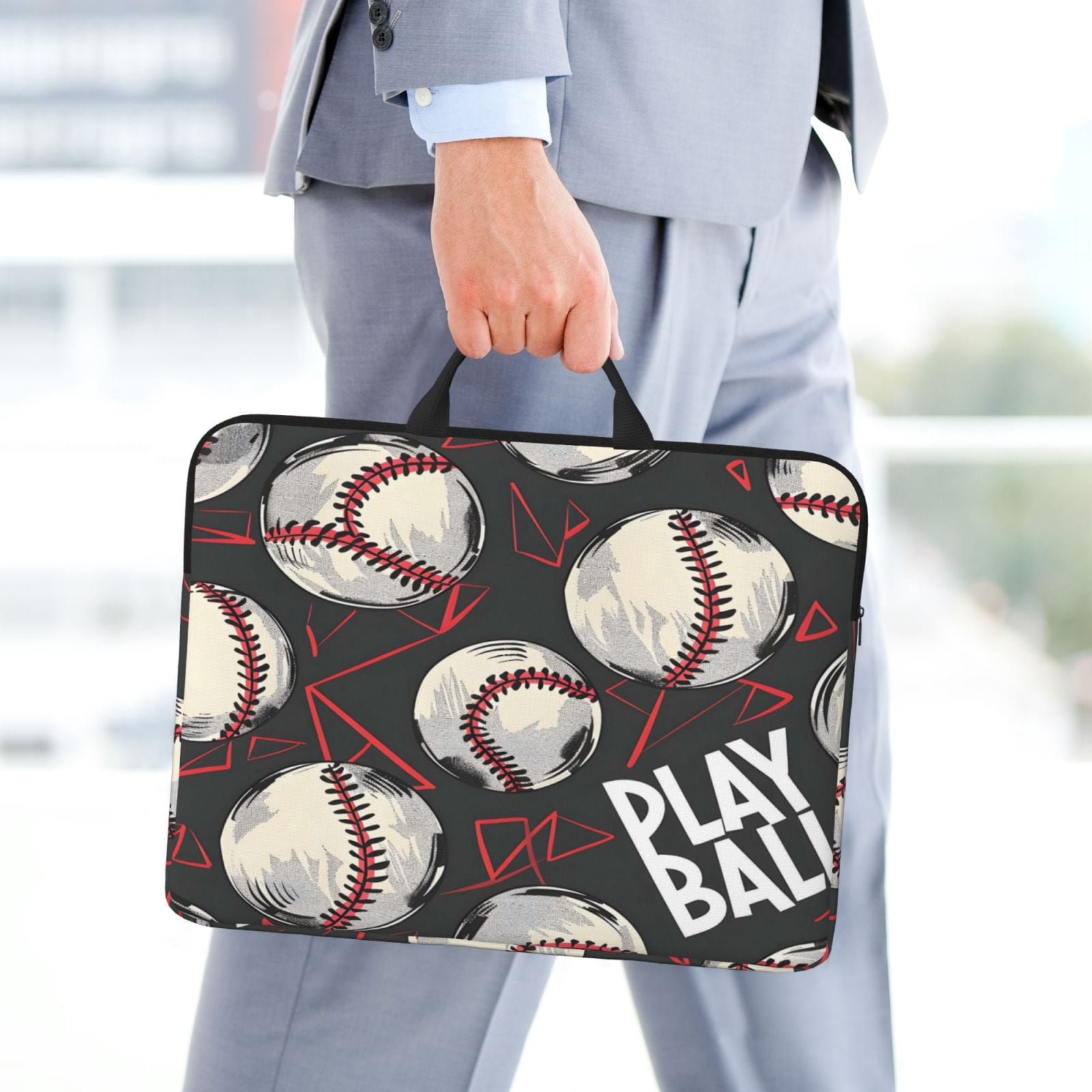 Laptop Sleeve Bag For Women Men 14inch Waterproof Durable Protective Computer Carrying Cover Handle Laptop Case Bag Baseball Theme Urban Street Sport Style (3)